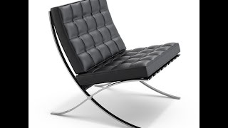 KNOLL Barcelona Chair Original Label Black Ludwig Mies van der Rohe Chrome