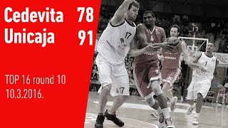 Cedevita - Unicaja, 10. kolo TOP 16 EL (10.3.2016.) I KK Cedevita TV