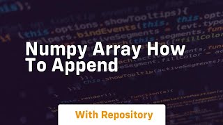 numpy array how to append