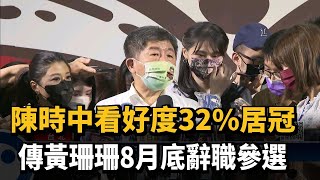 陳時中看好度32%居冠　傳黃珊珊8月底辭職參選－民視新聞