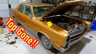 1967 AMC Ambassador Fuel System Repair + Removing Original Seat Plastic + Vinyl Top Removal!!!