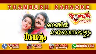 Nenjil kanjabaanam karaoke with lyrics |  Thamburu karaoke | Gandarvam | +91 828 9960 916