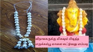 விநாயகருக்கு உகந்த வெள்ளை எருக்கம் மாலை கட்டும் முறை/ Lord Ganesha special Calotropis garland