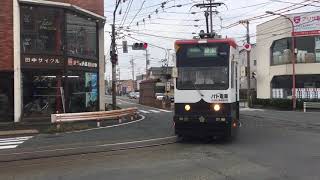 豊鉄市内線モ800形801号(パト電車)井原カーブ通過シーンその2 運動公園前行き