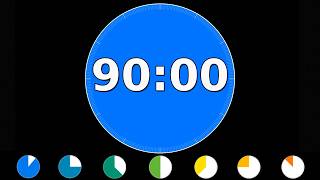 90 Minute Visual Timer (5400 Seconds) | Color Changing Countdown Timer