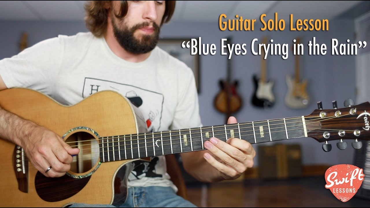 Guitar Solo Lesson - Willie Nelson "Blue Eyes Crying In The Rain" - YouTube