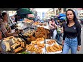 Cambodia Tour 2024 - Walking Tour 4K - Walking @ Beoung Prolit Market, Street Food Tour