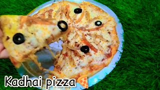 pizza recipe without oven. | kadhai pizza recipe| pizza 🍕 recip | veg cheese pizza