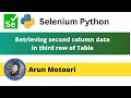 Retrieving second column data in third row of Table using Selenium Python (Selenium Python)