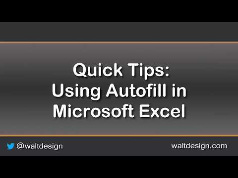 Quick Tips: Using Autofill in Microsoft Excel Quick Tips: Using Autofill in Microsoft Excel
