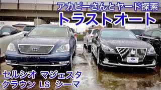 【トラストオート】アカピーさんとヤード探索 セルシオ30後期 210系マジェスタ 210系クラウン 200系マジェスタ 200系クラウン 40系中期LS 600h Y51シーマ