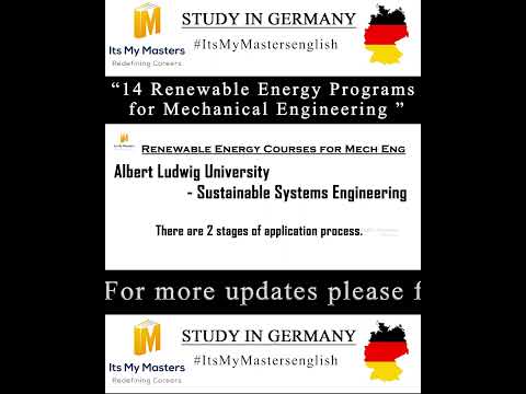 Renewable Energy Course for MS Mechanical Engineering Courses IN GERMANY ITSMYMASTERS