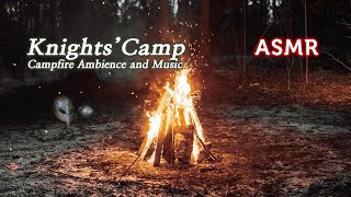 ASMR 잠시 쉬었다 가겠소? 중세 기사의 야영지, 캠프파이어●장작 타는 소리, 밤소리, 음악 | Medieval Knights' Camp Ambience and Music