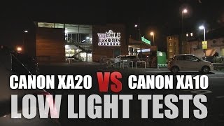 Canon XA20 vs XA10 Low Light Video Test