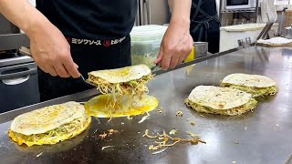 鮮やかな職人芸に驚愕する男女！広島のお好み焼きを攻める！『飯テロ』Okonomiyaki Hiroshima