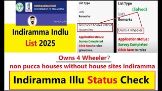 indiramma illu status check - non pucca houses without house sites, List 3 owns 4 wheeler list 1 2 3