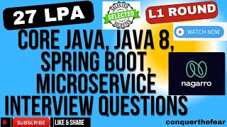 Core Java, Java 8, Spring Boot, Microservice, Kafka, Docker Interview Questions | Nagarro L1 Round
