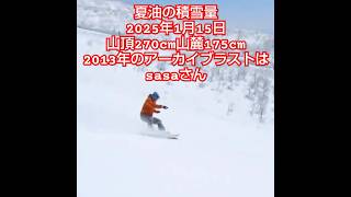 夏油高原の積雪量  2025年1月15日 山頂270cm山麓175cm #夏油　 ＃月山　＃スキー　＃スノーボード　＃パウダー