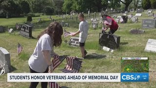 Students honor veterans by placing flags ahead of Memorial Day