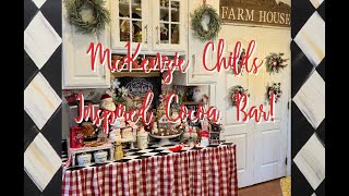 Christmas Decorating 2024!  McKenzie-Childs Inspired Hot Cocoa Bar!  #decoratewithme #holidaydecor