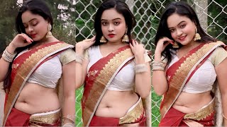 Saree lover saree fashion | saree review | beautiful sonuwith silky mehroon saree | 26 January 2025