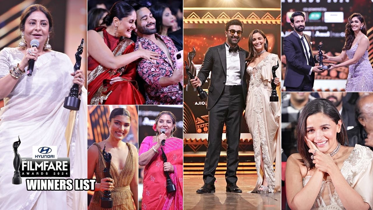 Filmfare Awards 2024 Winners List - Vikrant Massey, Ranbir Kapoor, Alia ...