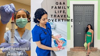 Working overtime, pay, shift types- Questions \u0026 Answers about anesthesiologist assistants on call