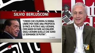 Travaglio a Floris: "Ritieni stupefacente che Berlusconi parli a favore di Putin? Mi stupirei ...