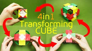 Origami Magic: Transforming Cube 4 in 1 😱😍