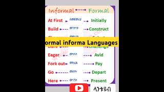 Formal \u0026 Informal #English #vocabularies