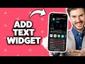 How to Add Text to a Widget on iPhone 2026 (Step-By-Step Tutorial)