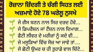 ਅਜਮਾਏ ਹੋਏ ਅਸਰਦਾਰ 78 ਘਰੇਲੂ ਨੁਕਤੇ | Punjabi suvichar | best facts ‎@sanjheaagaaz