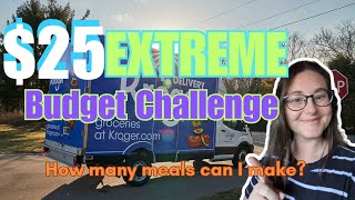 $25 Extreme Grocery Budget Challenge Using Kroger Delivery || Feed your family for cheap!