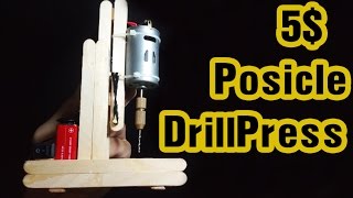 How to Make a Drill Press - Popsicle Stick Drill Press Machine 5$