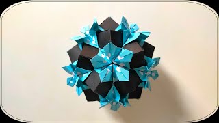 🌸 ORIGAMI MODULAR KUSUDAMA FLOR / Origami tutorial / Kusudama estrella paso a paso