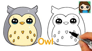 How to Draw an Owl Easy | Squishmallows