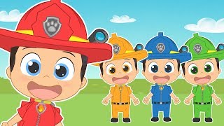 FIVE LITTLE BABIES with coloured Firefighthers Puppy and Friends 🎶 Educational Nursery Rhymes