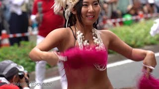 かわいいー☆彡タヒチアンダンスのお姉さん!(^^)!　2019神戸まつり　SAMBA CARNIVAL (サンバカーニバル)　KB/JAPAN