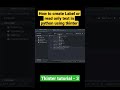 how to create Label or read only Text in python using tkinter #tkinter #python #shorts