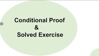 Conditional Proof ll Logic ll DU ll Philosophy