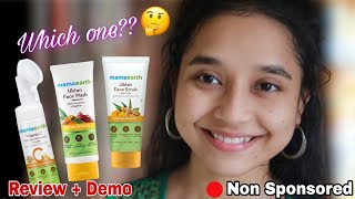 Mamaearth Vitamin C Face Wash Vs Ubtan Face Wash | Review+Demo | Ubtan Face Scrub | Honest Review