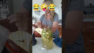 Making apple cider vinegar with Natalie (and Neil 🤣🤪).