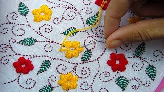 Hand Embroidery;  Dopatta Embroidery Design/ Phulkari Dopatta/Kantha Stitch