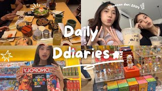 Daily Ddiaries🌟: dinner with fam, what's in our bag, 🍣👛