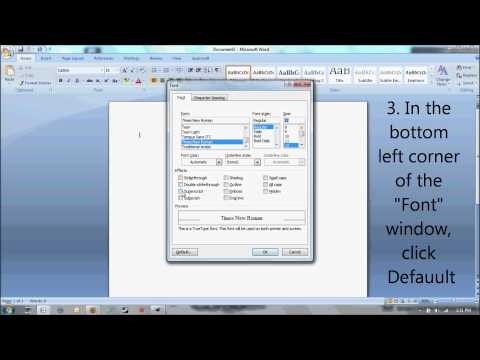 How to change the default font in Microsoft Word from Calibri 11 to Times New Roman size 12 How to change the default font in Microsoft Word from Calibri 11 to Times New Roman size 12