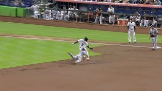 TB@MIA: Rays team up to get Gordon in rundown