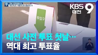 대선 사전 투표 첫날…역대 최고 투표율 / KBS  2022.03.04.