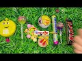 satisfying video asmr sweet unpacking rainbow lollipop and mash mellow juice draggee candies u0026 toys