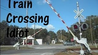 Idiot at a train crossing.