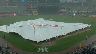 DET@NYY: Fast, heavy moving storm forces a delay